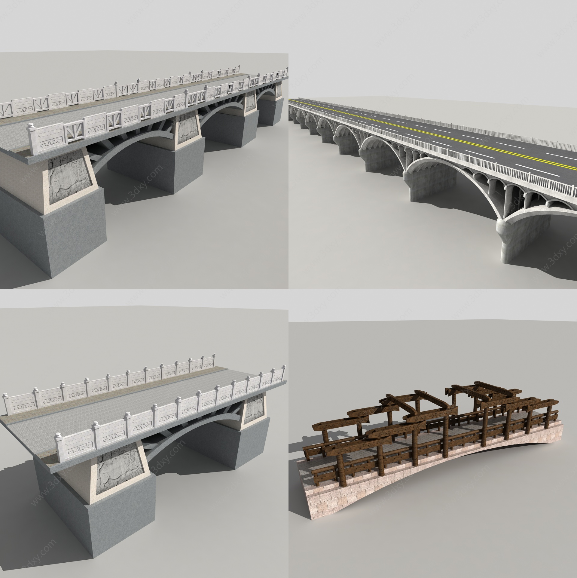 新中式桥3D模型