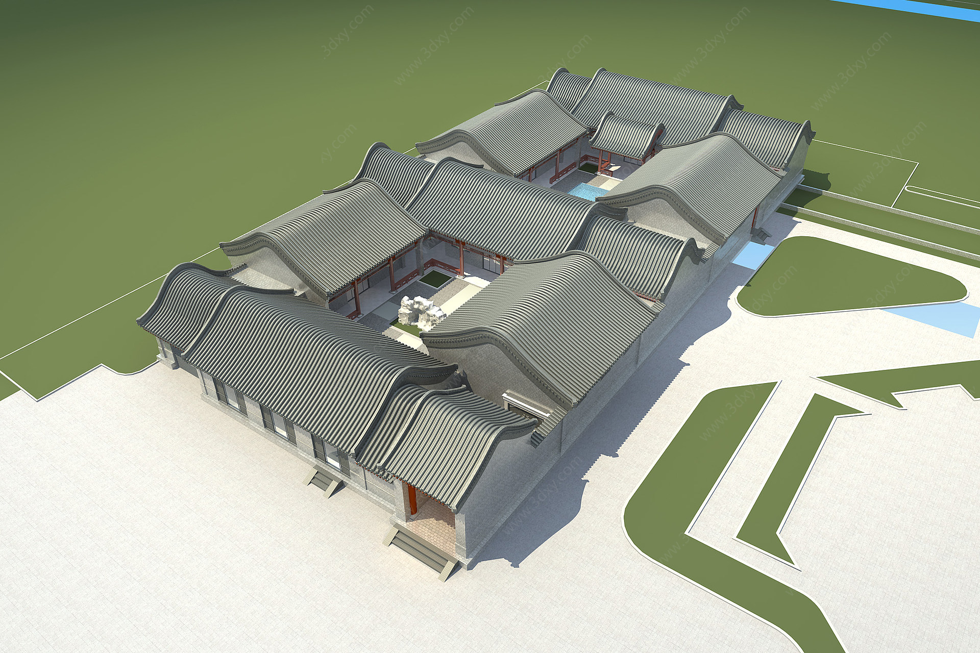 中式古建小院3D模型