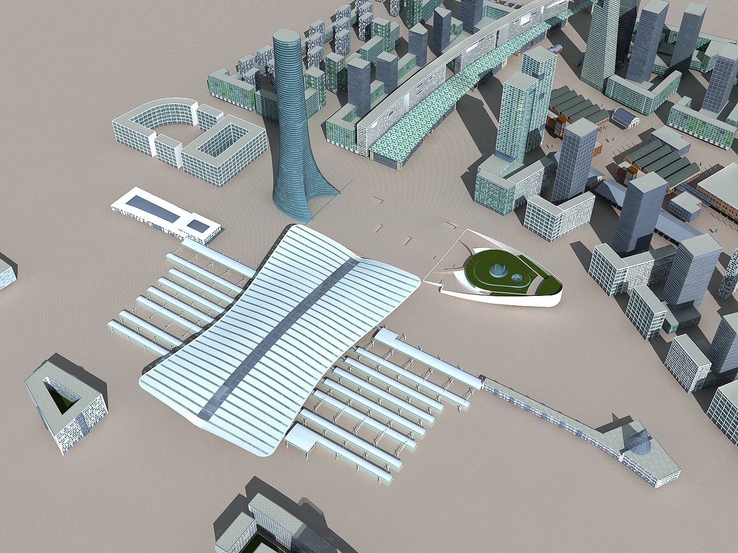 青岛北站火车站3D模型