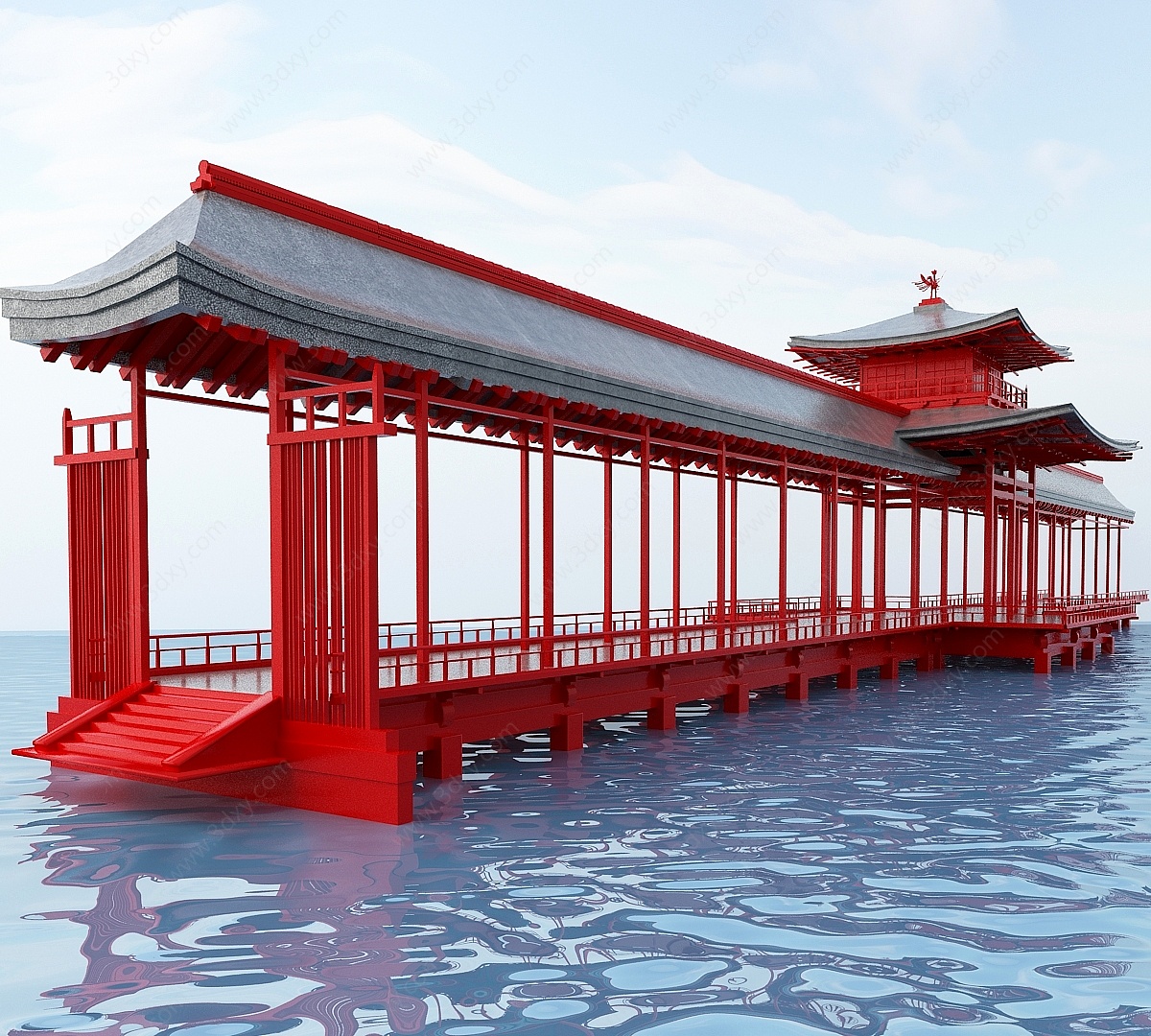 水榭长廊3D模型