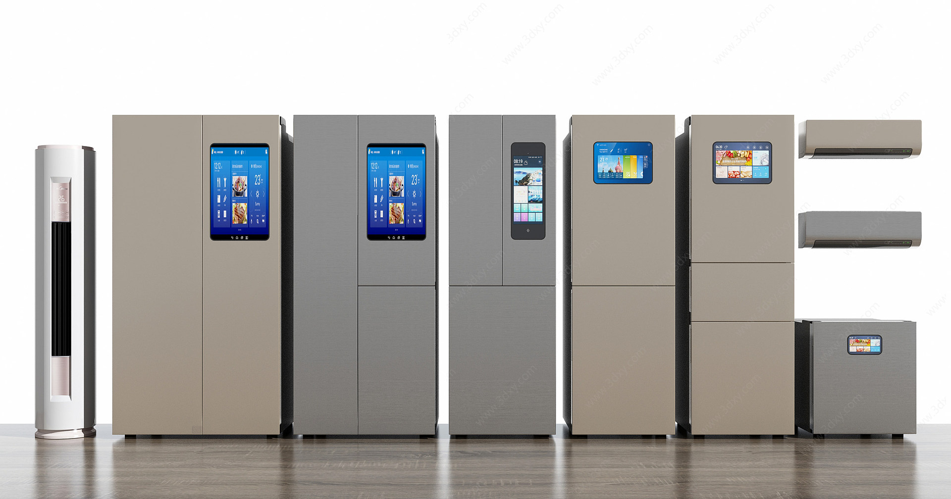 现代智能冰箱空调组合3D模型