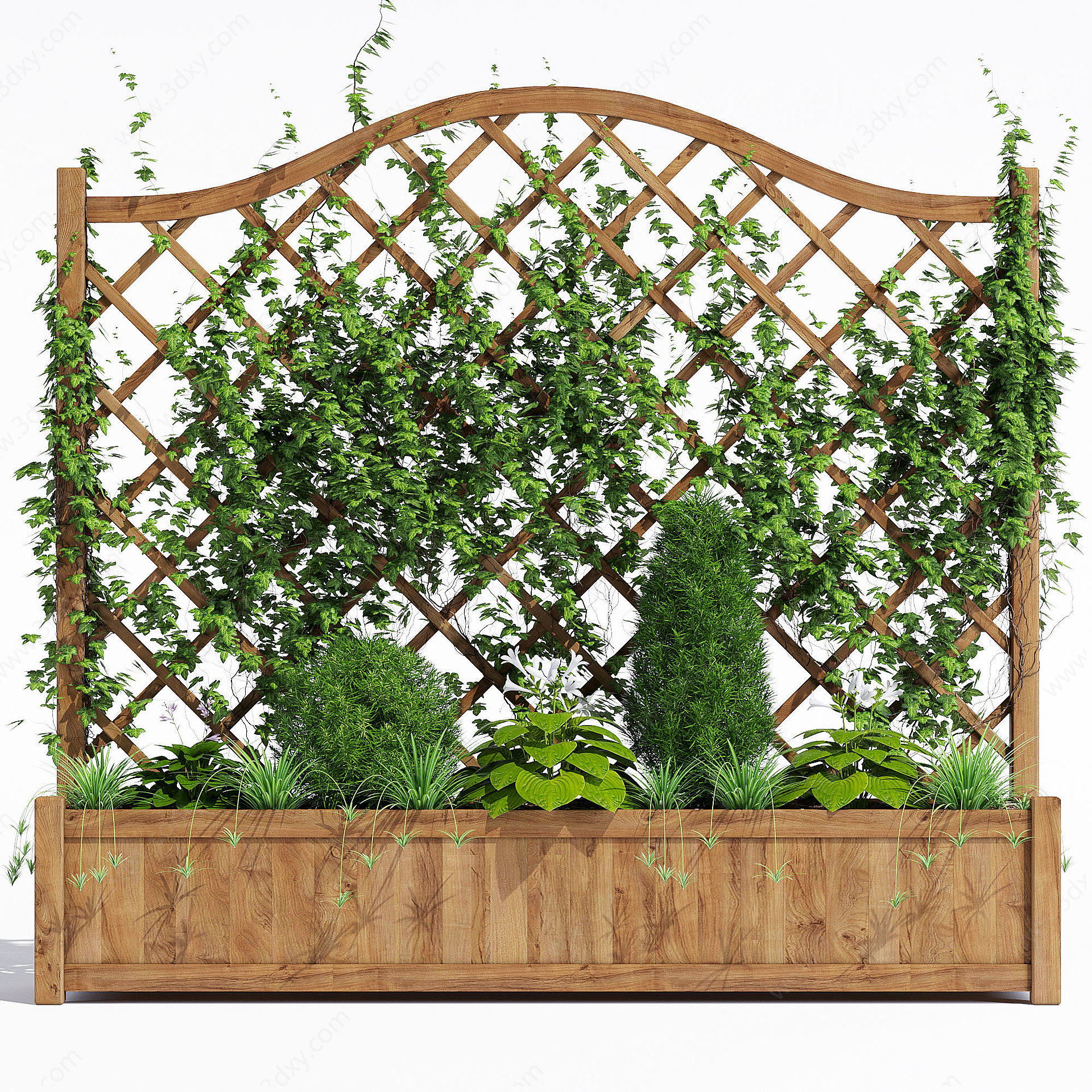 廊架花架园林植物3D模型