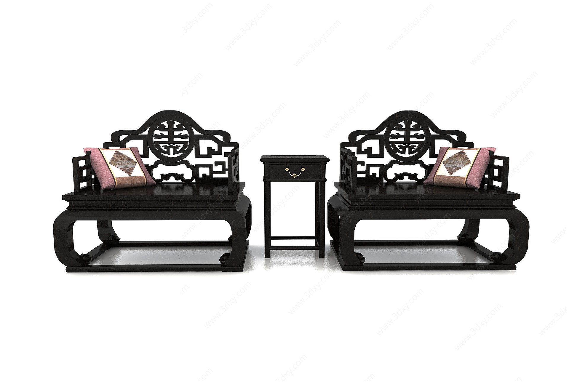 中式古典座椅3D模型