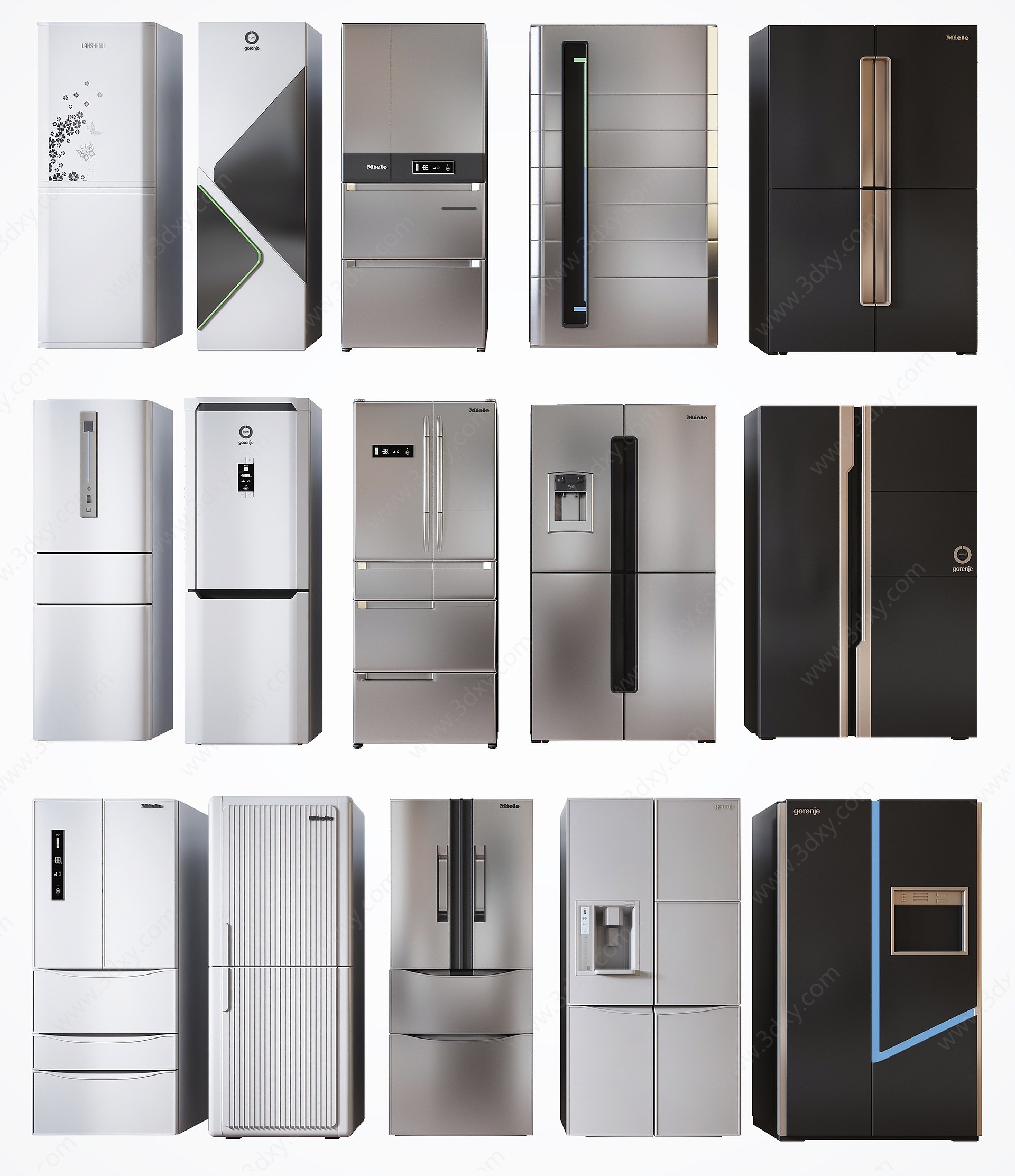 现代高档冰箱冷藏柜3D模型