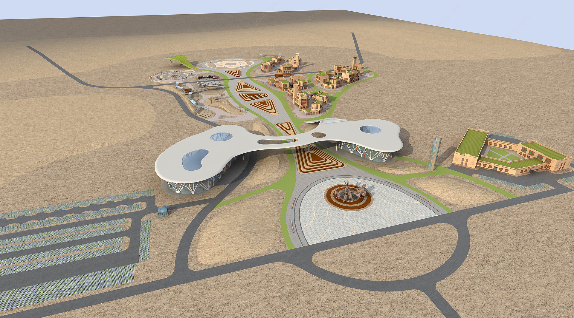 新疆商业规划3D模型