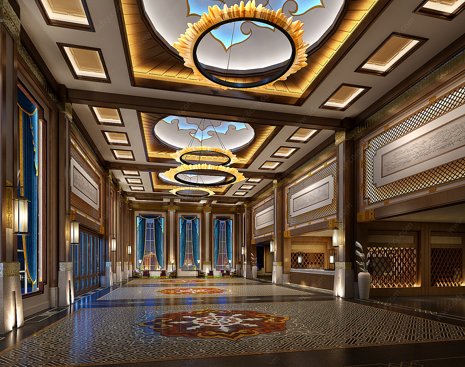 现代内蒙古酒店3D模型
