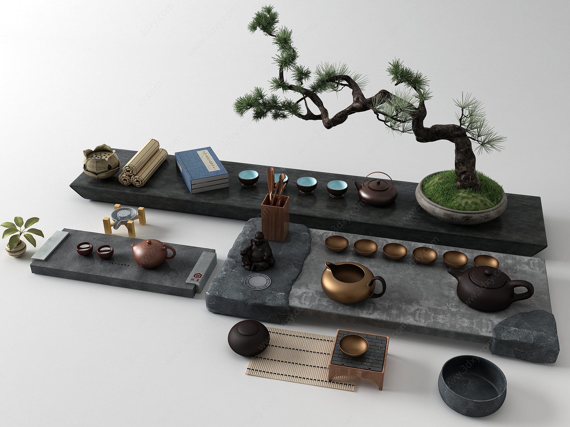 中式茶具茶壶3D模型