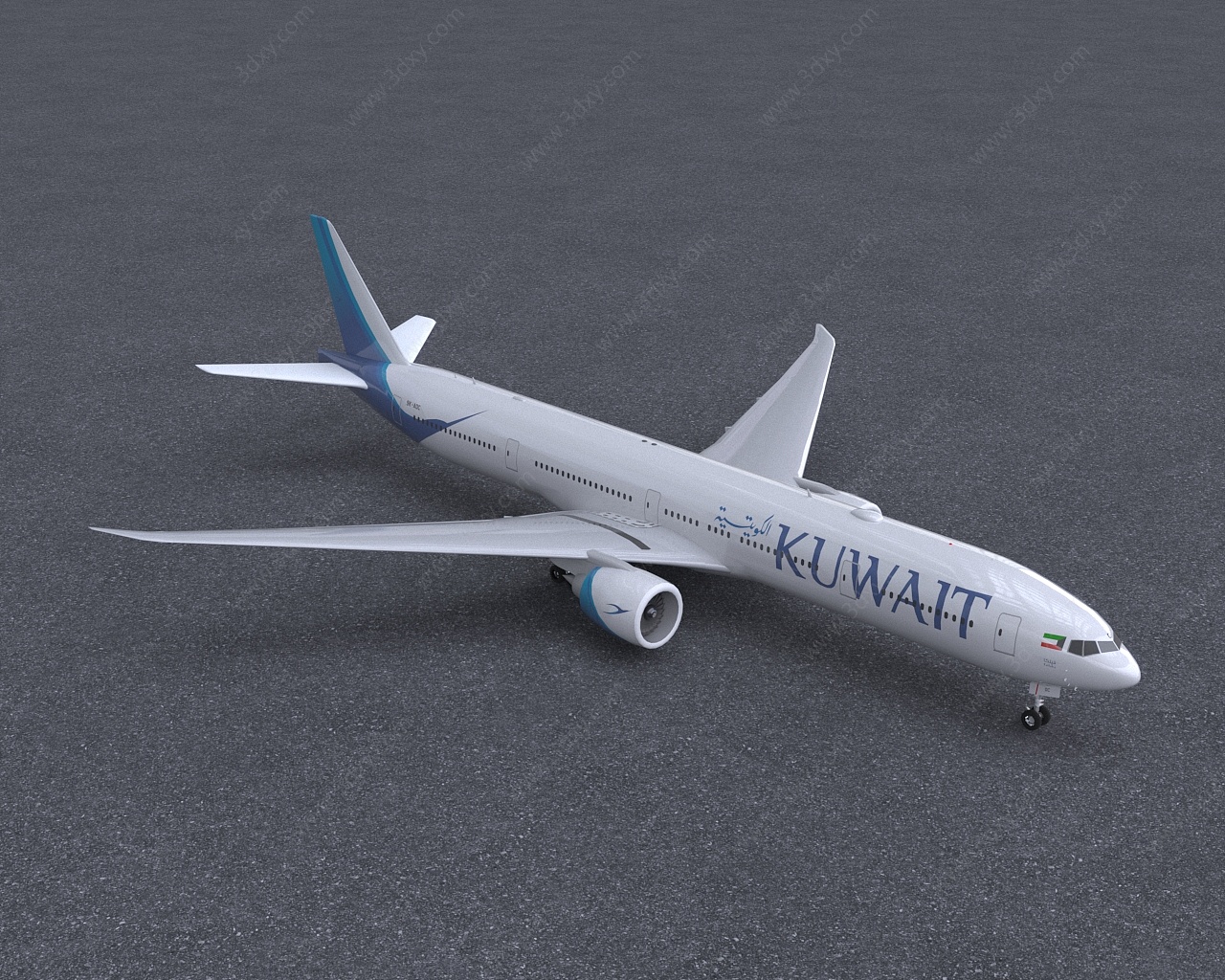 航空公司波音777飞机3D模型