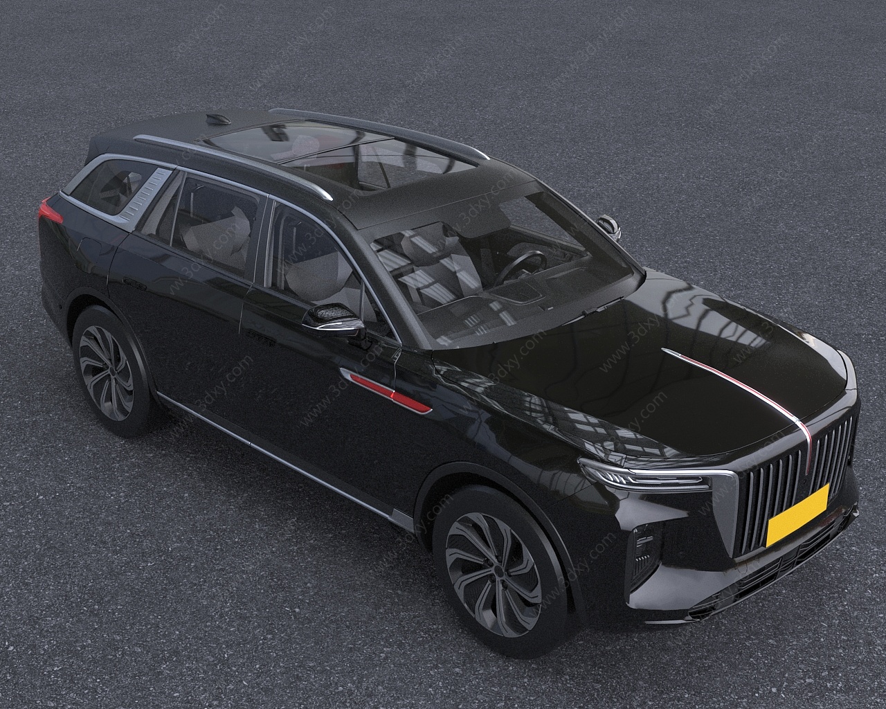 2020款红旗EHS9汽车低配版3D模型