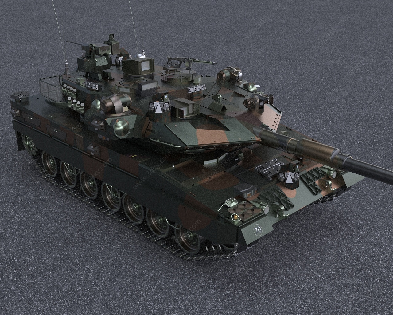 德国主站豹2B9坦克3D模型