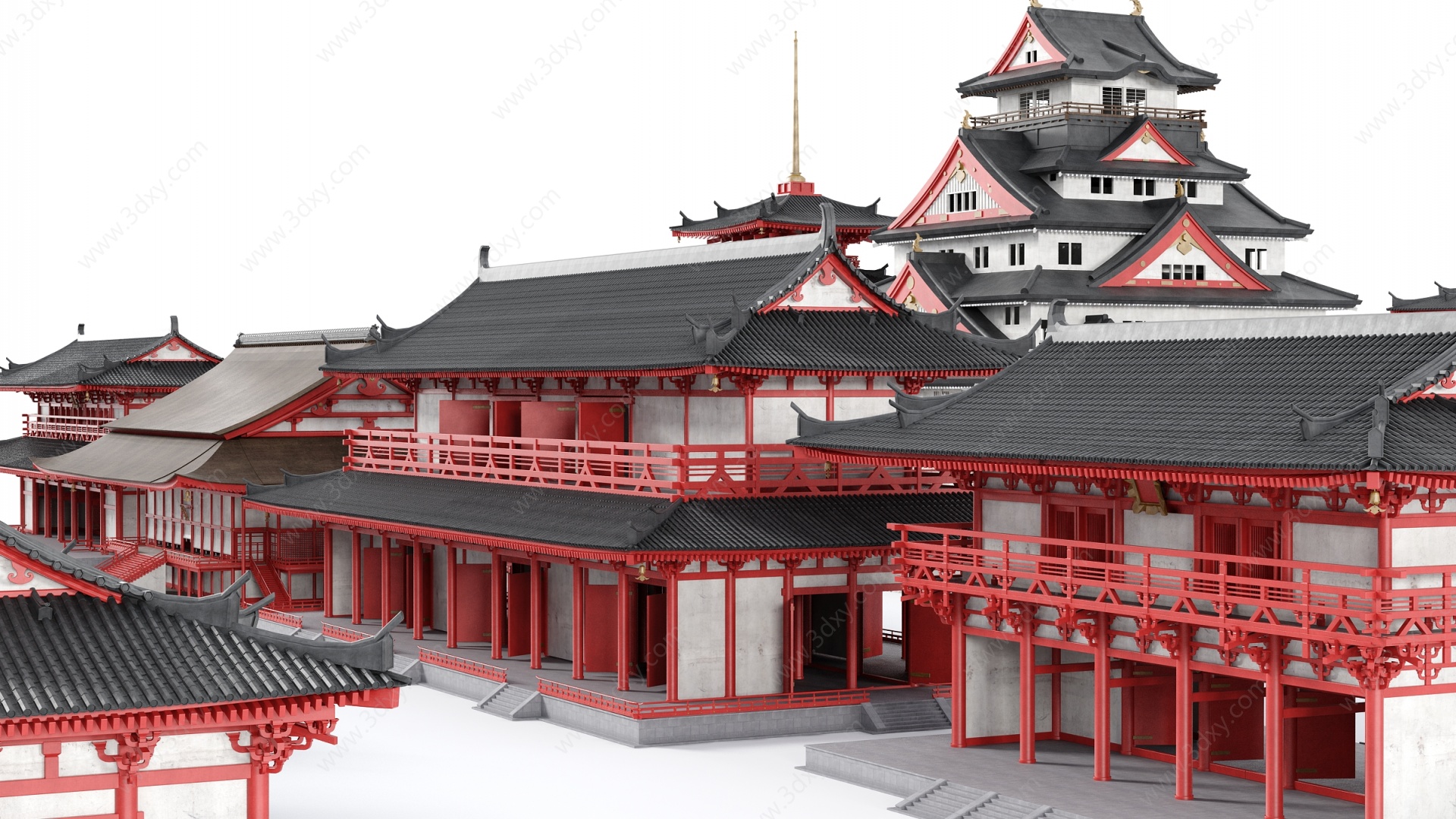 日式古建筑3D模型