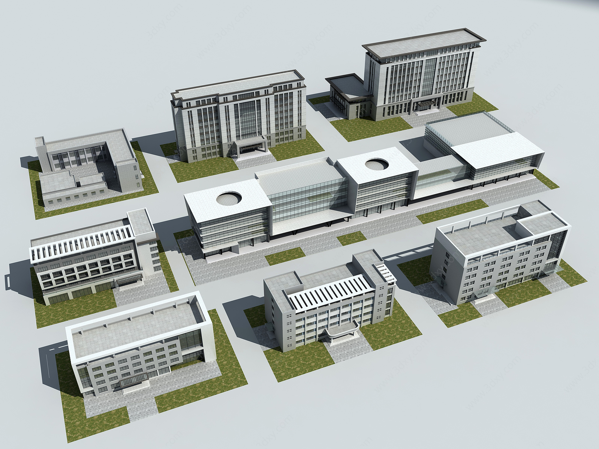 低层办公楼工业办公楼3D模型
