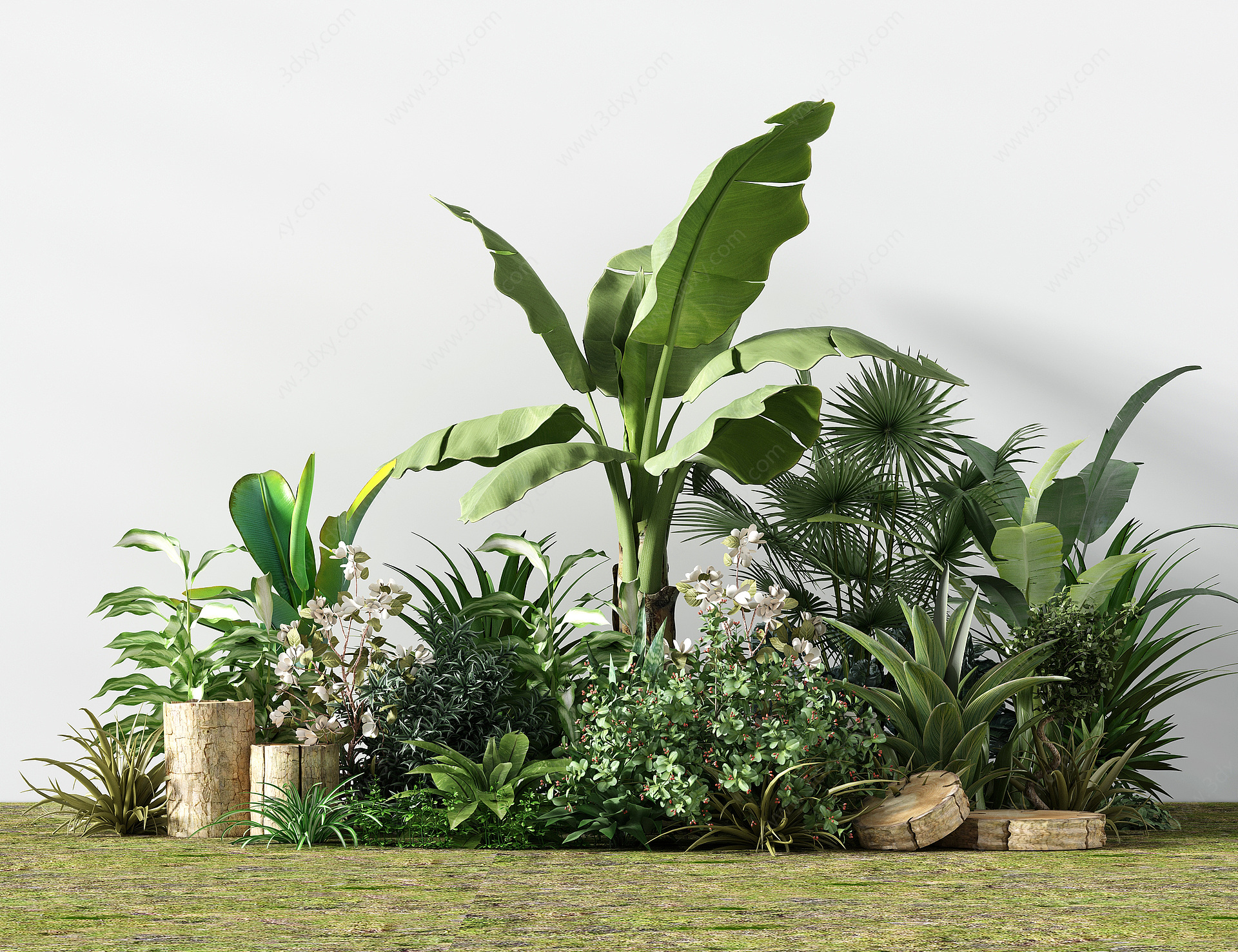 室外绿化植物灌木植物花坛3D模型