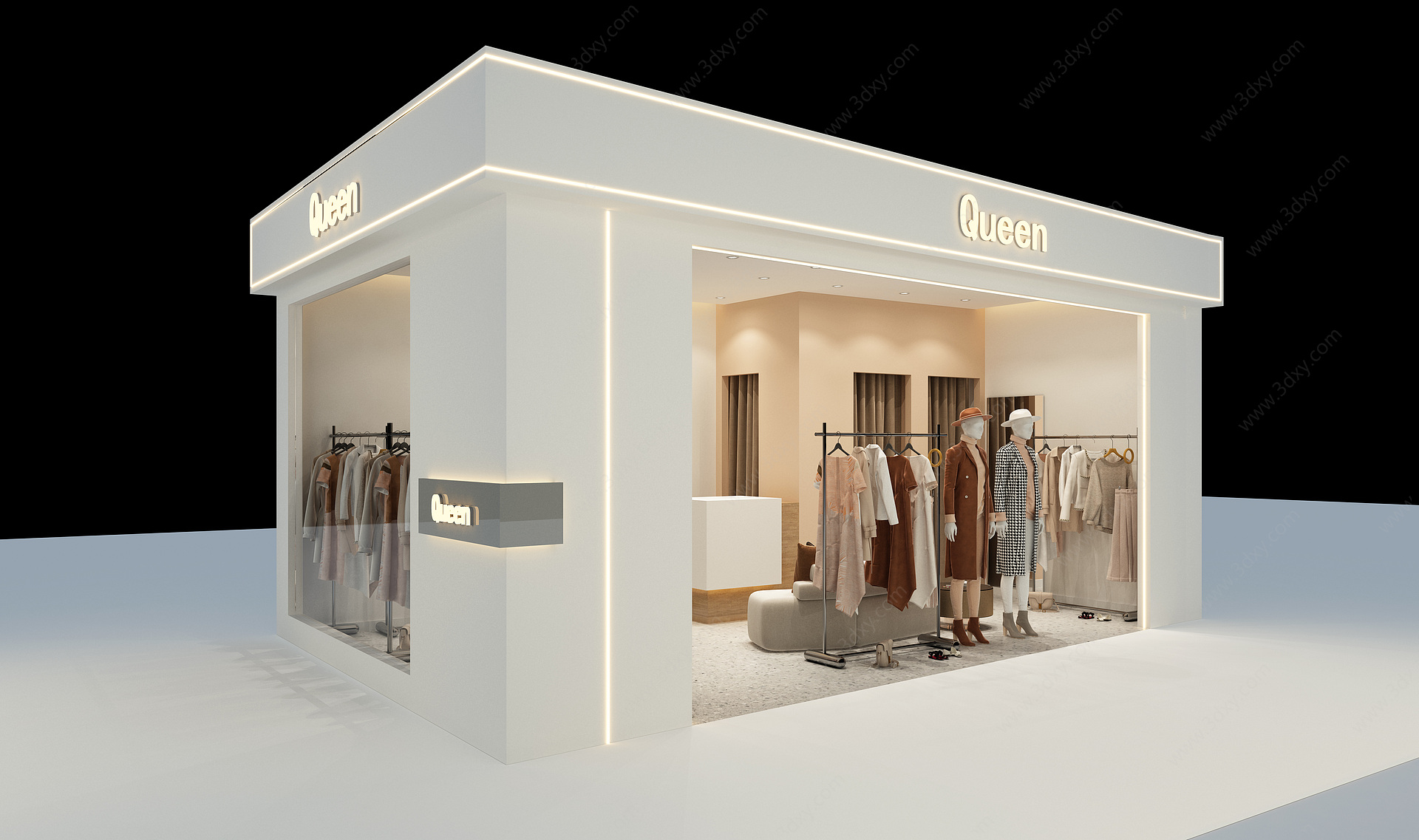 北欧服装店门头门面3D模型