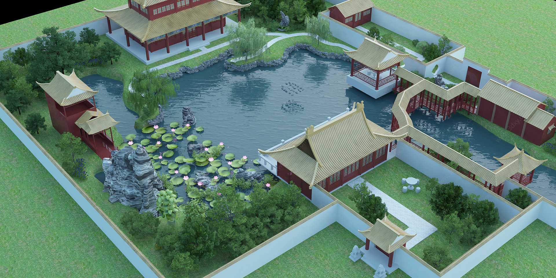 中式皇家古建筑3D模型
