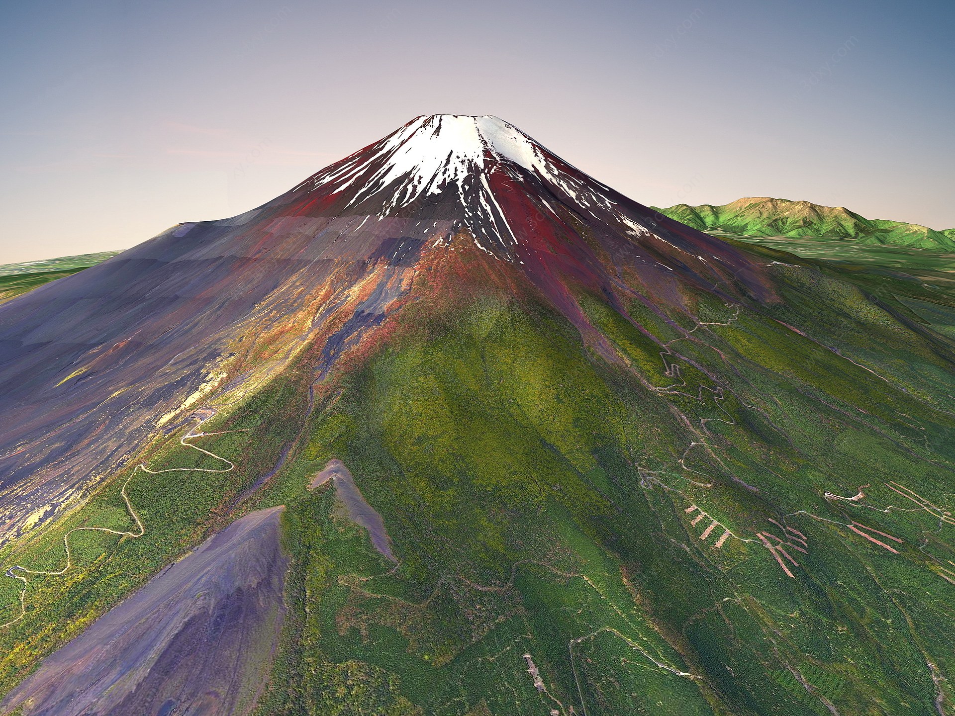 现代岩石活火山3D模型