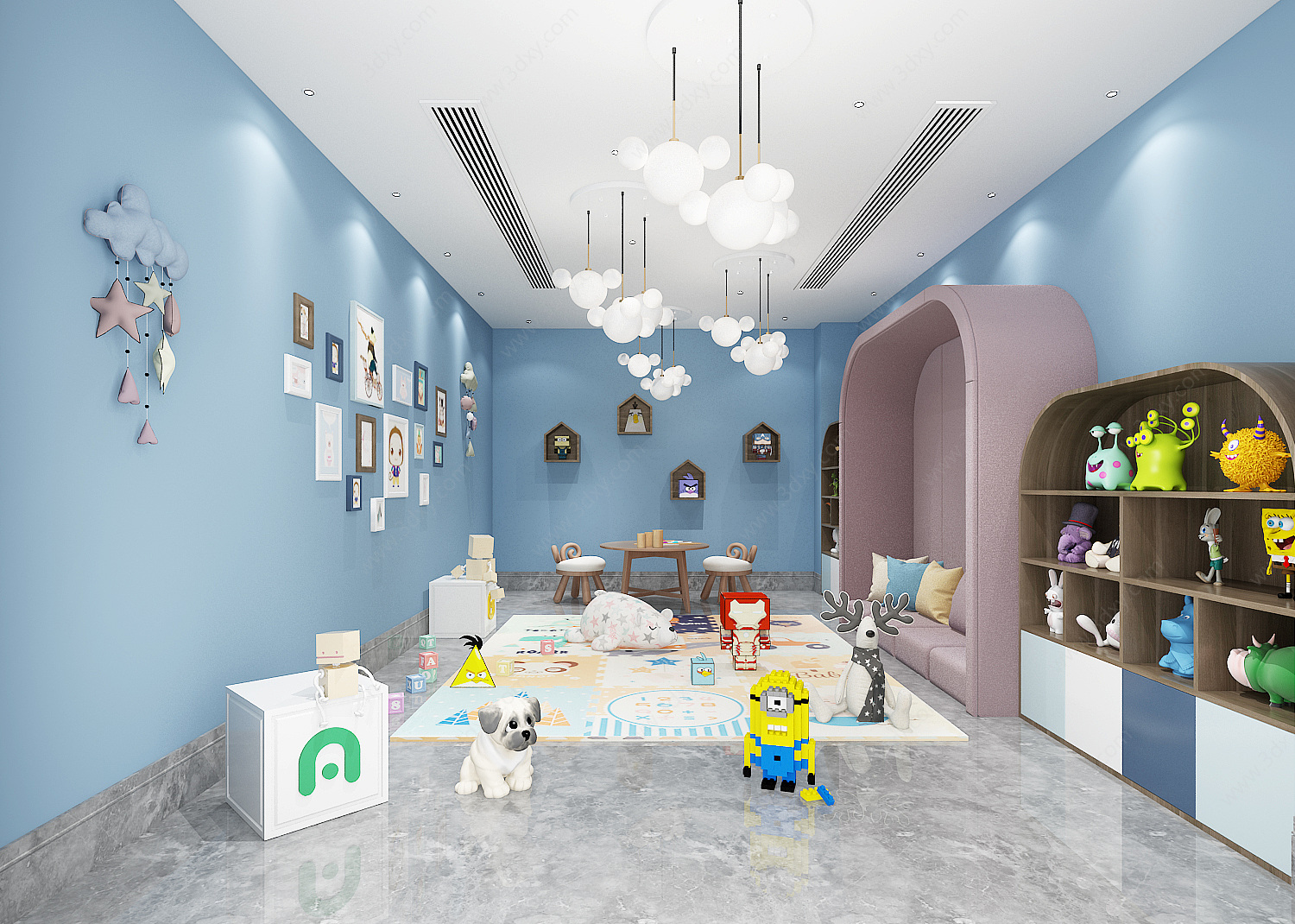 现代娱乐空间儿童娱乐室3D模型