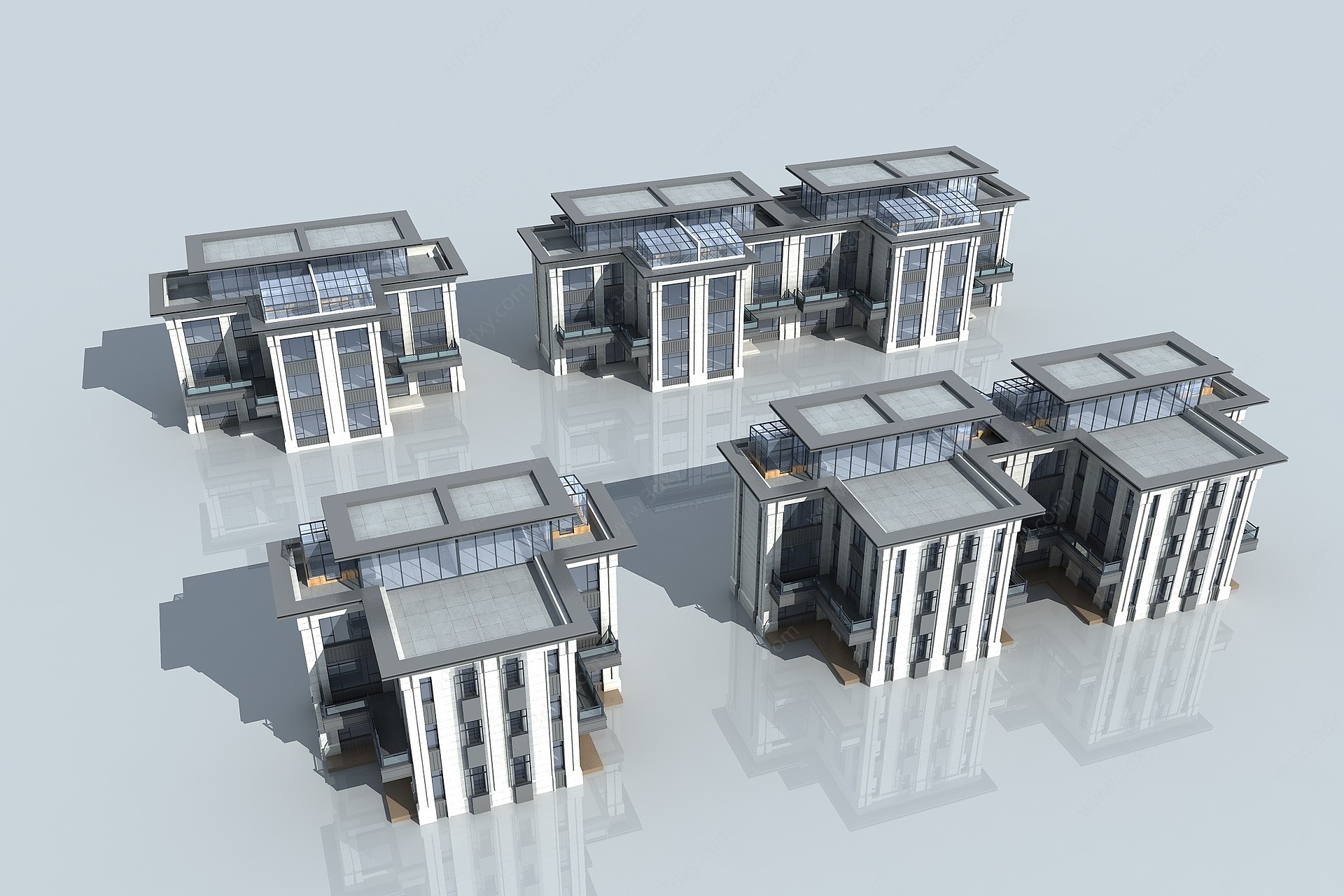 现代新中式别墅住宅3D模型