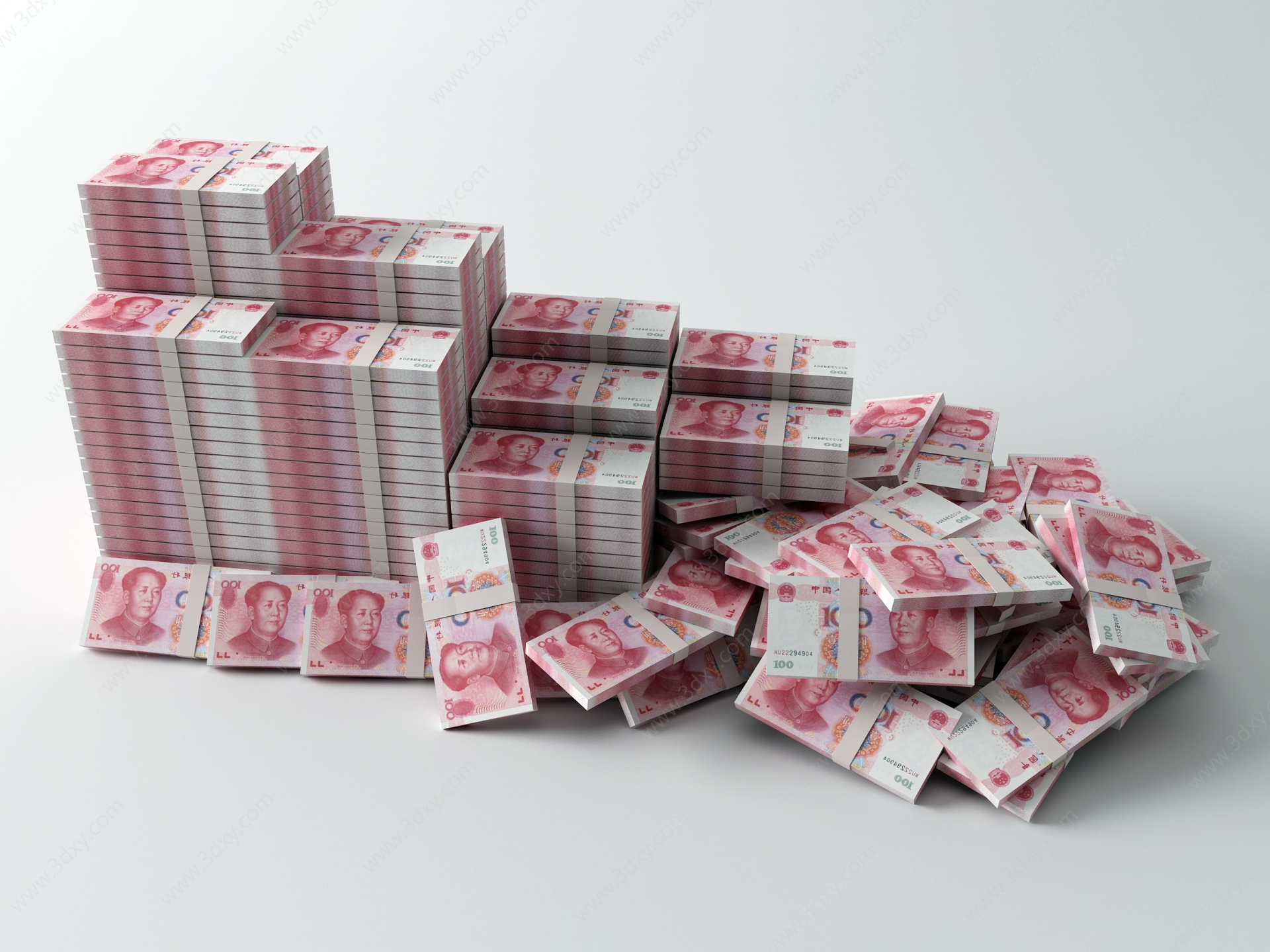 现代钞票人民币3D模型