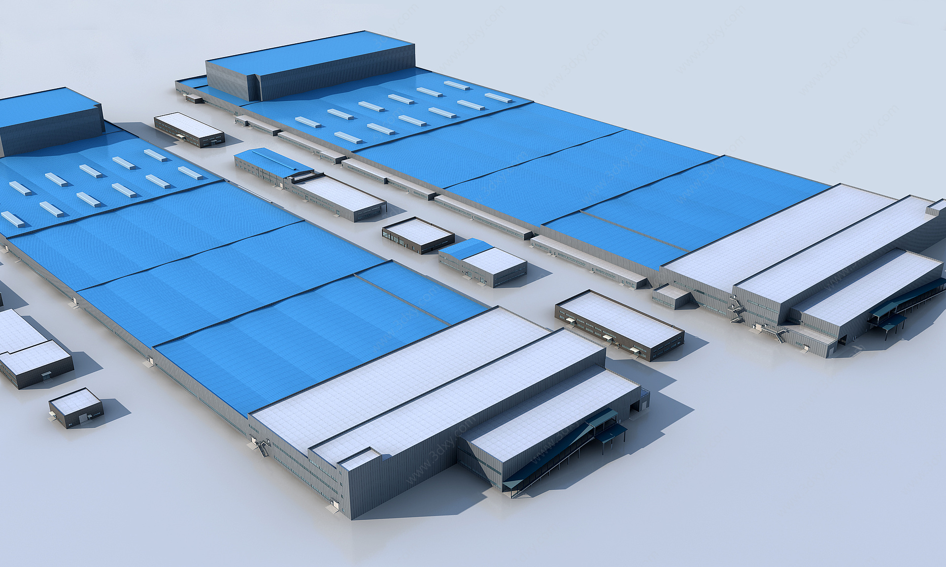 现代厂房工厂3D模型