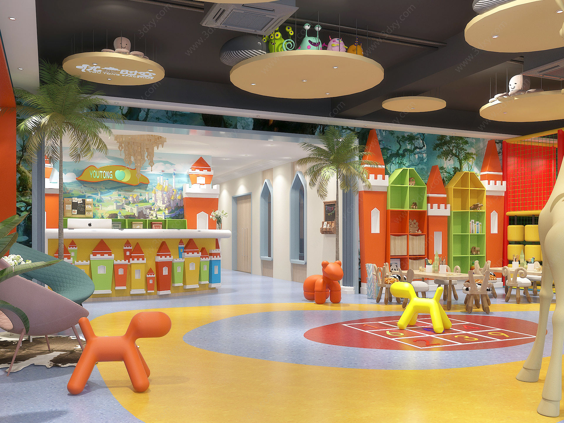 现代儿童游乐场3D模型