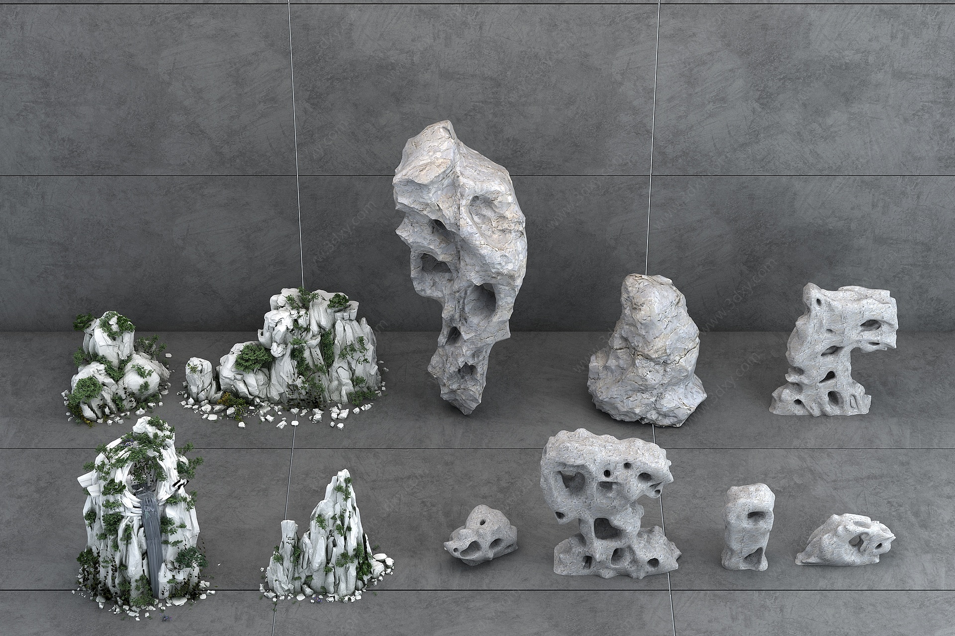 新中式太湖石3D模型
