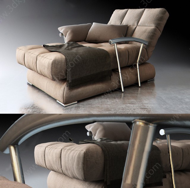 现代沙发躺椅3D模型