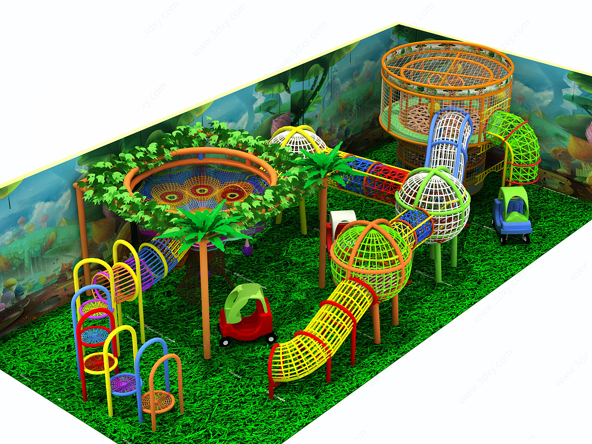 现代儿童乐园游乐场3D模型