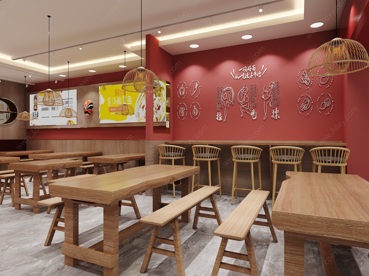 新中式快餐厅3D模型