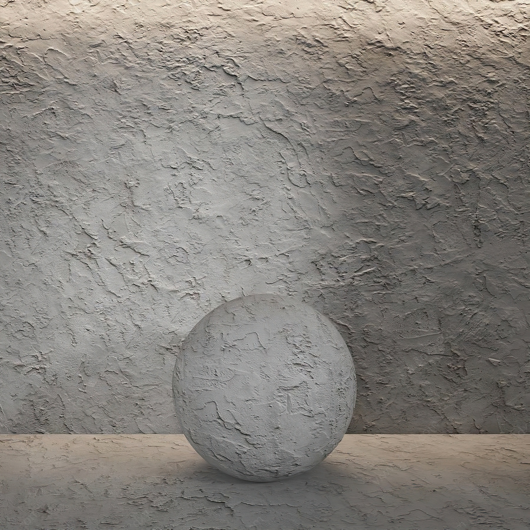 混凝土水泥石球月亮模拟3D模型