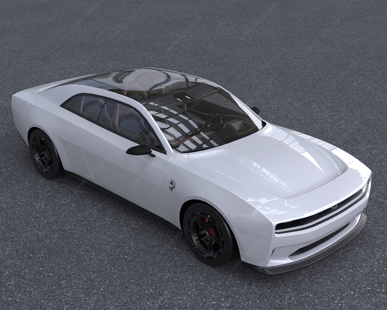道奇电车跑车汽车低配版3D模型