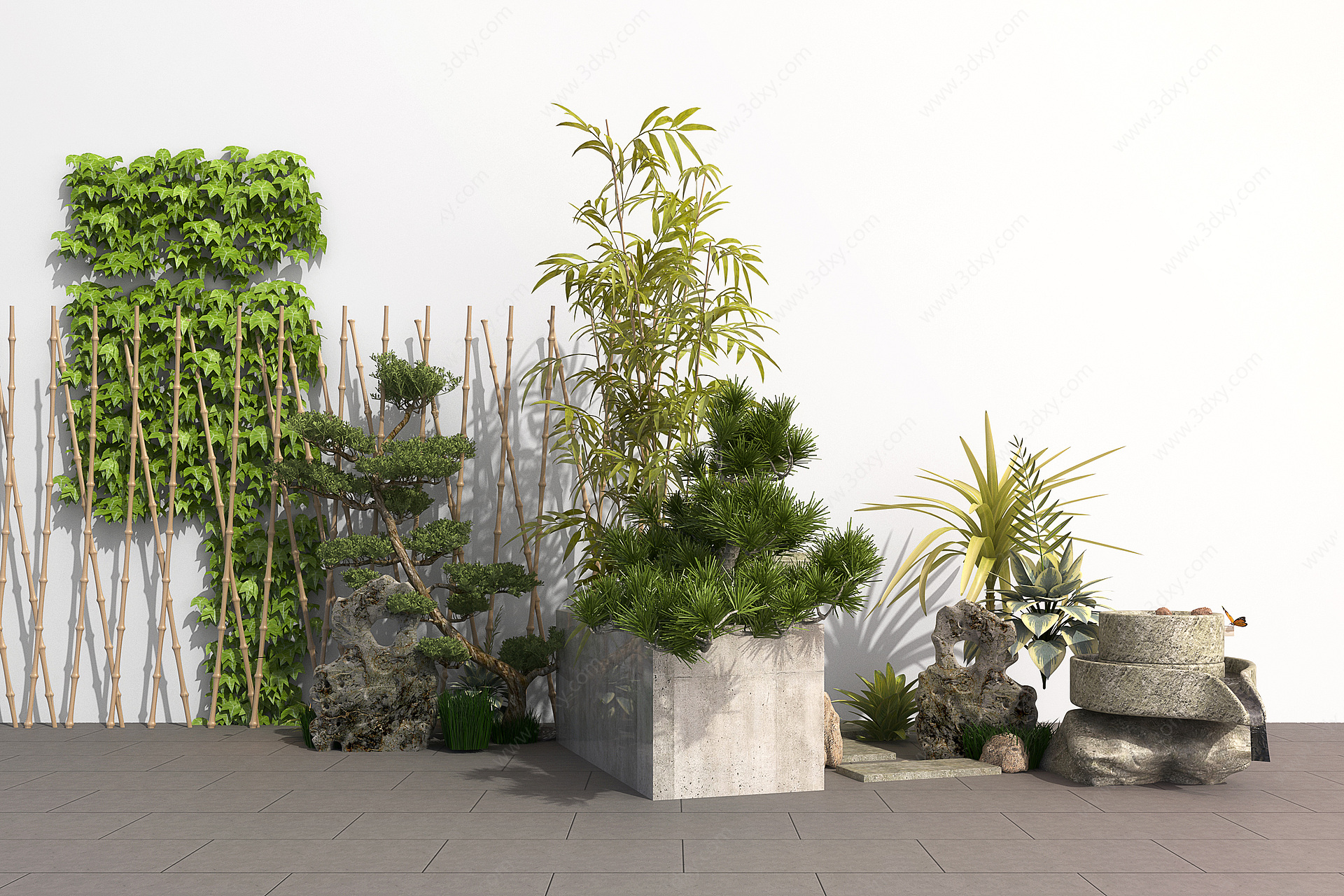 户外庭院景观植物绿植3D模型