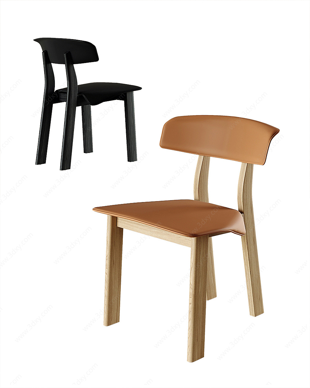 现代餐椅靠椅3D模型