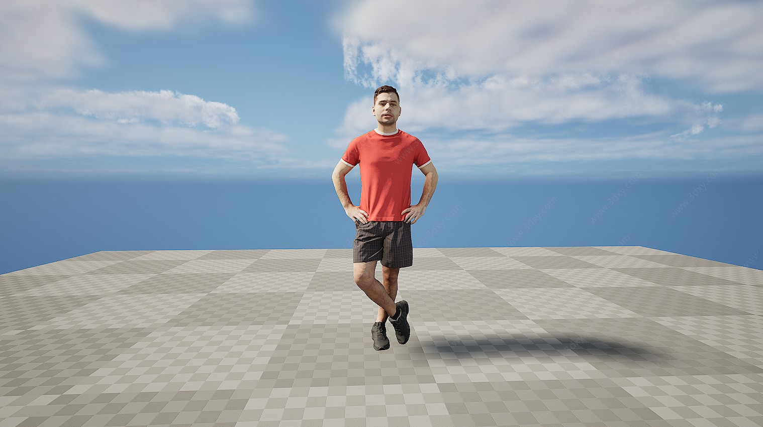 健身运动男人3D模型