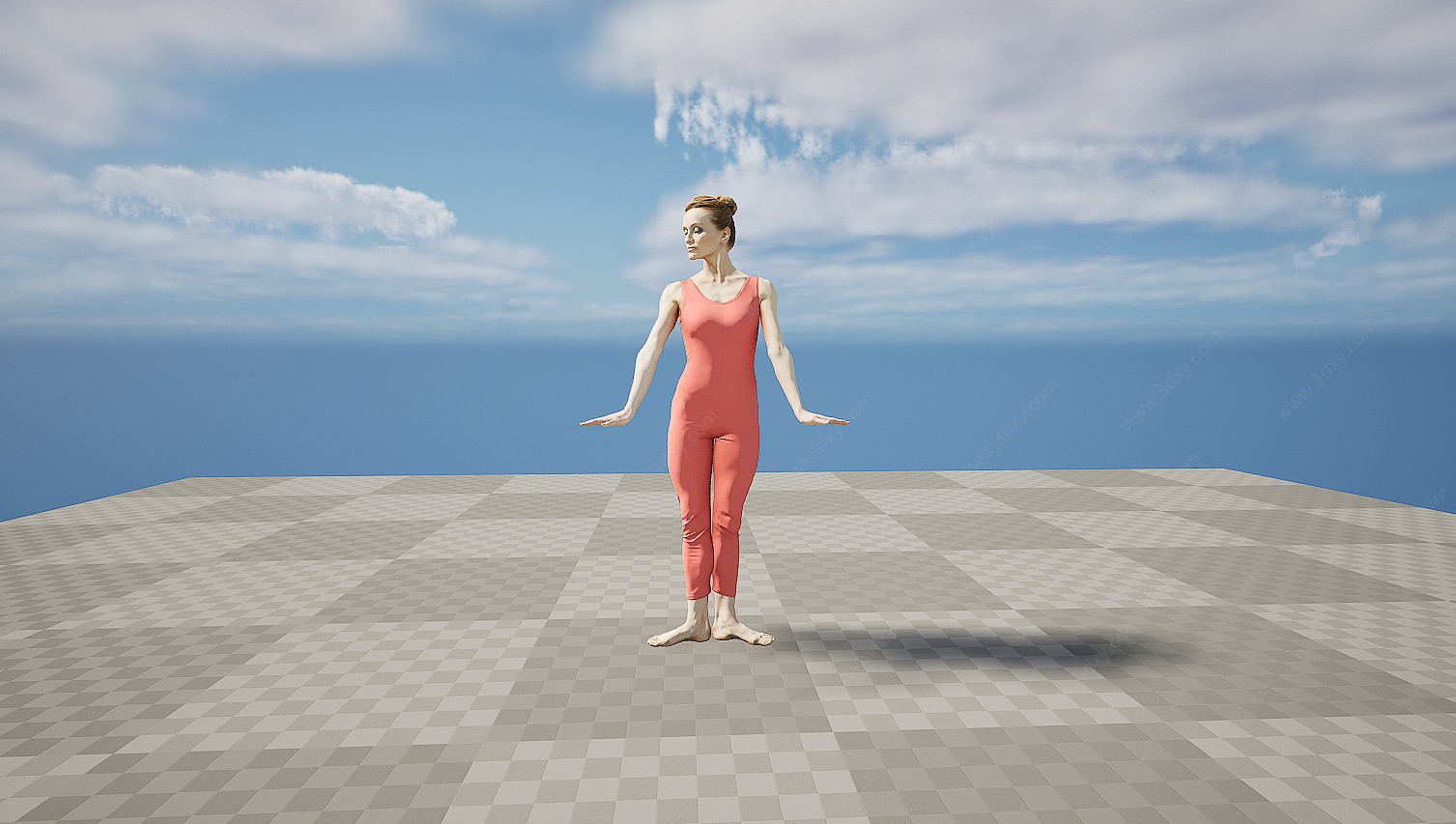 健身运动瑜伽女人3D模型