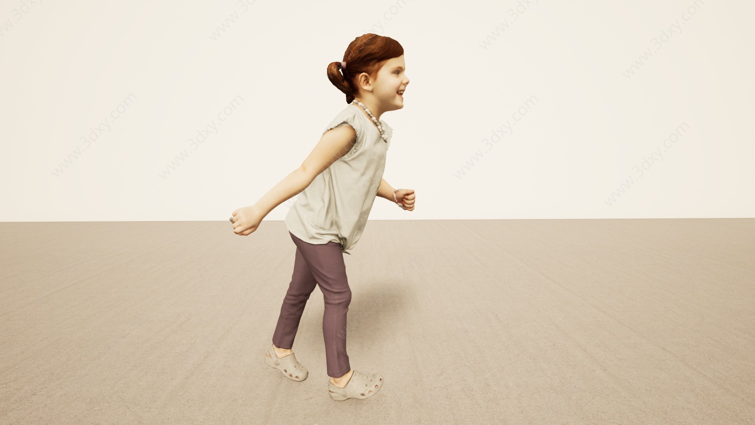 跑步跑姿小女孩3D模型