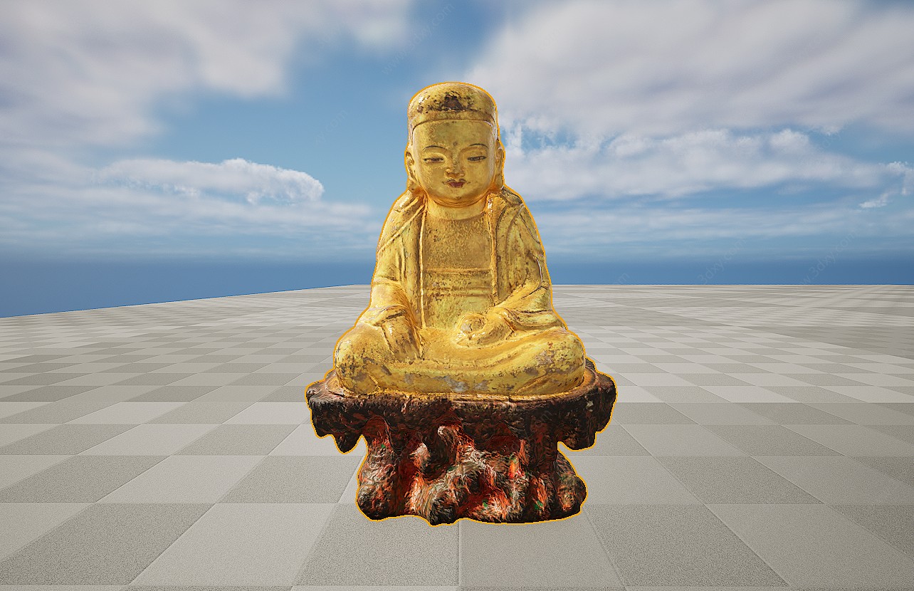 金身佛像雕塑摆件3D模型