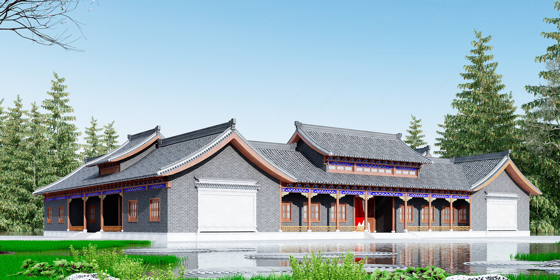 中式古建四合院3D模型