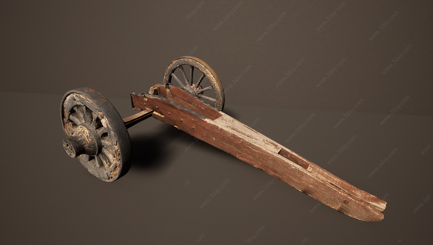 古代文物火药炮车3D模型