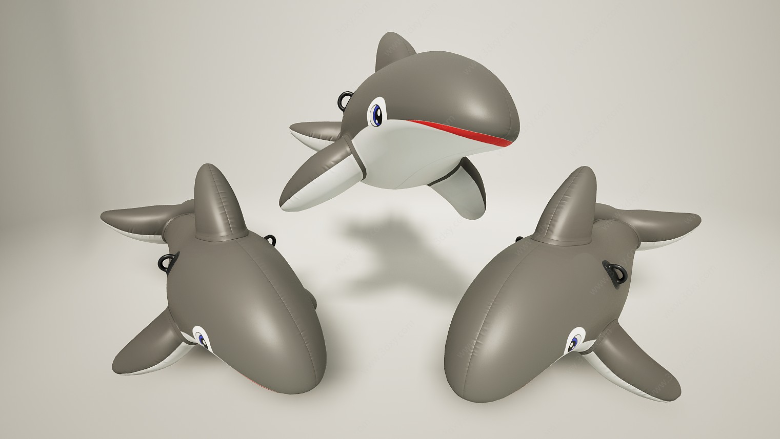 充气气球玩具海豚3D模型