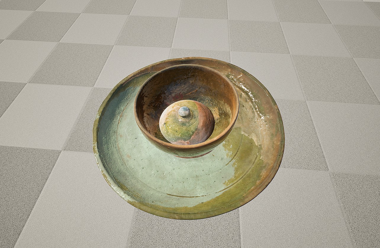 文物青铜器餐具3D模型