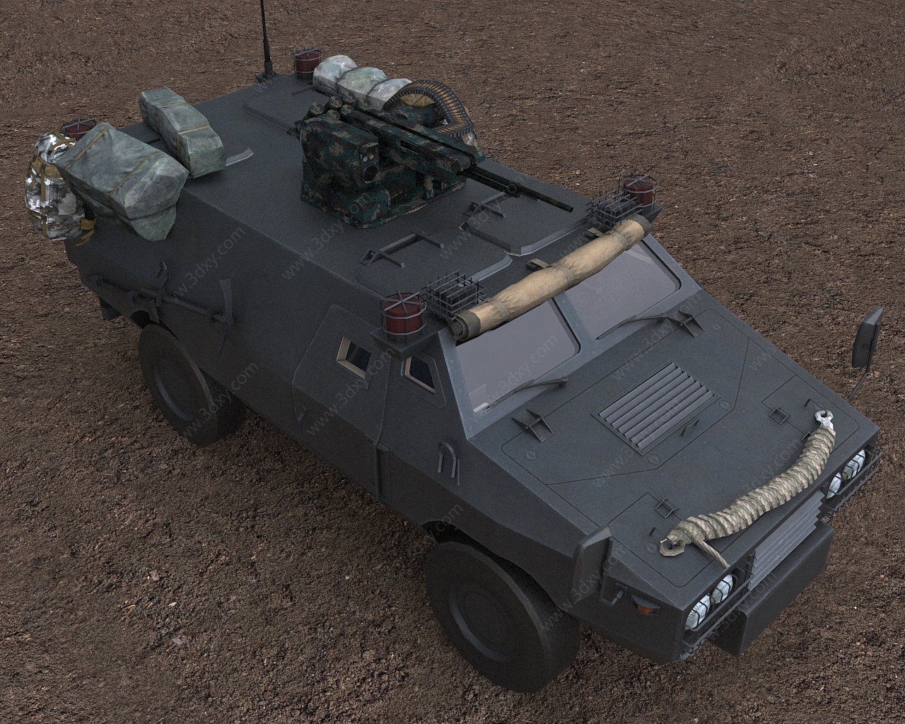 装甲防暴车轻型轮式装甲车3D模型