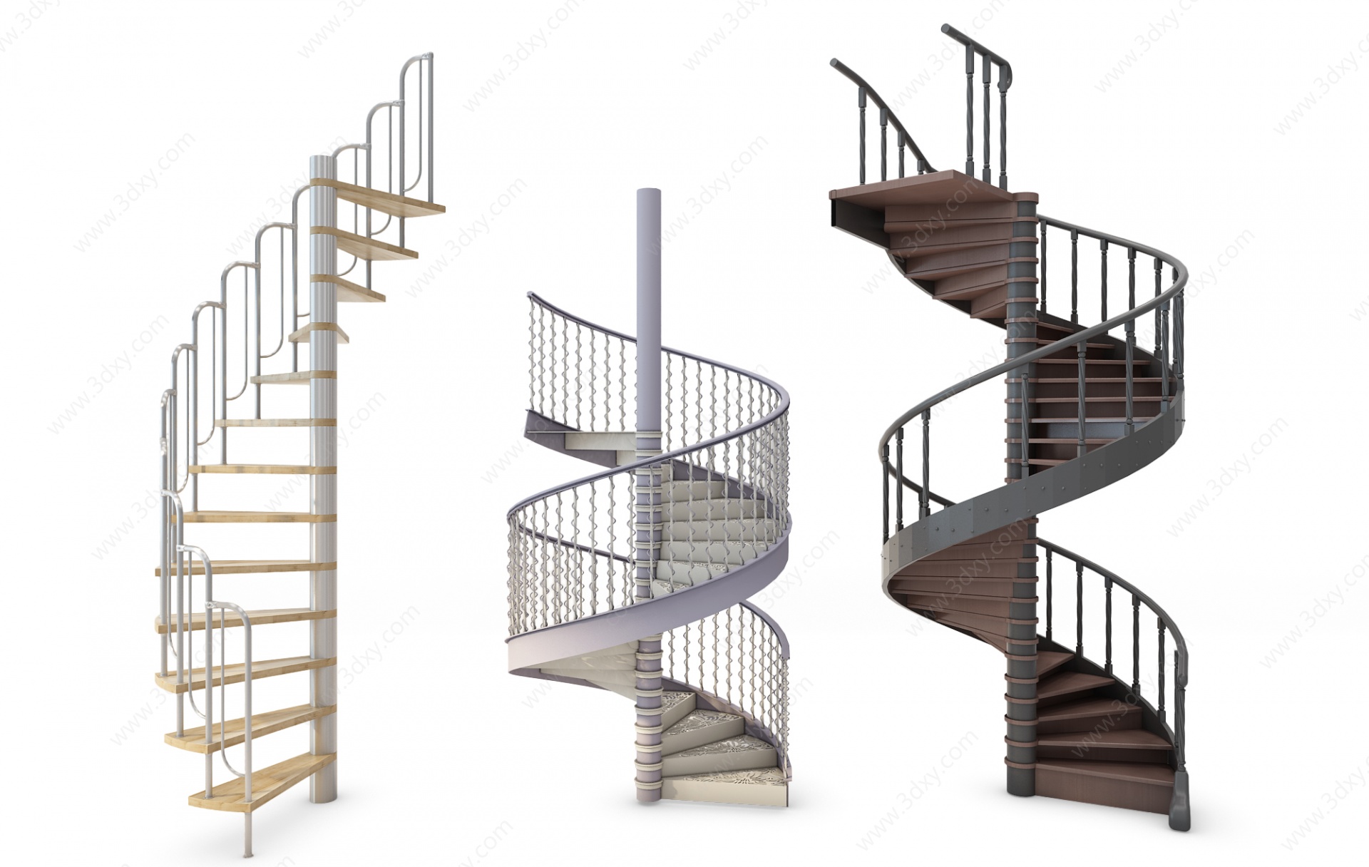 欧式古典旋转楼梯3D模型