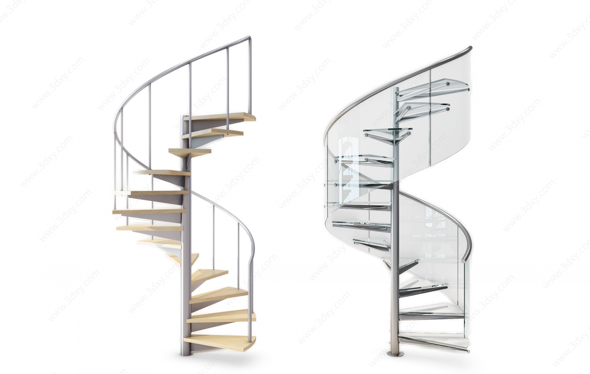 现代楼明旋转楼梯3D模型