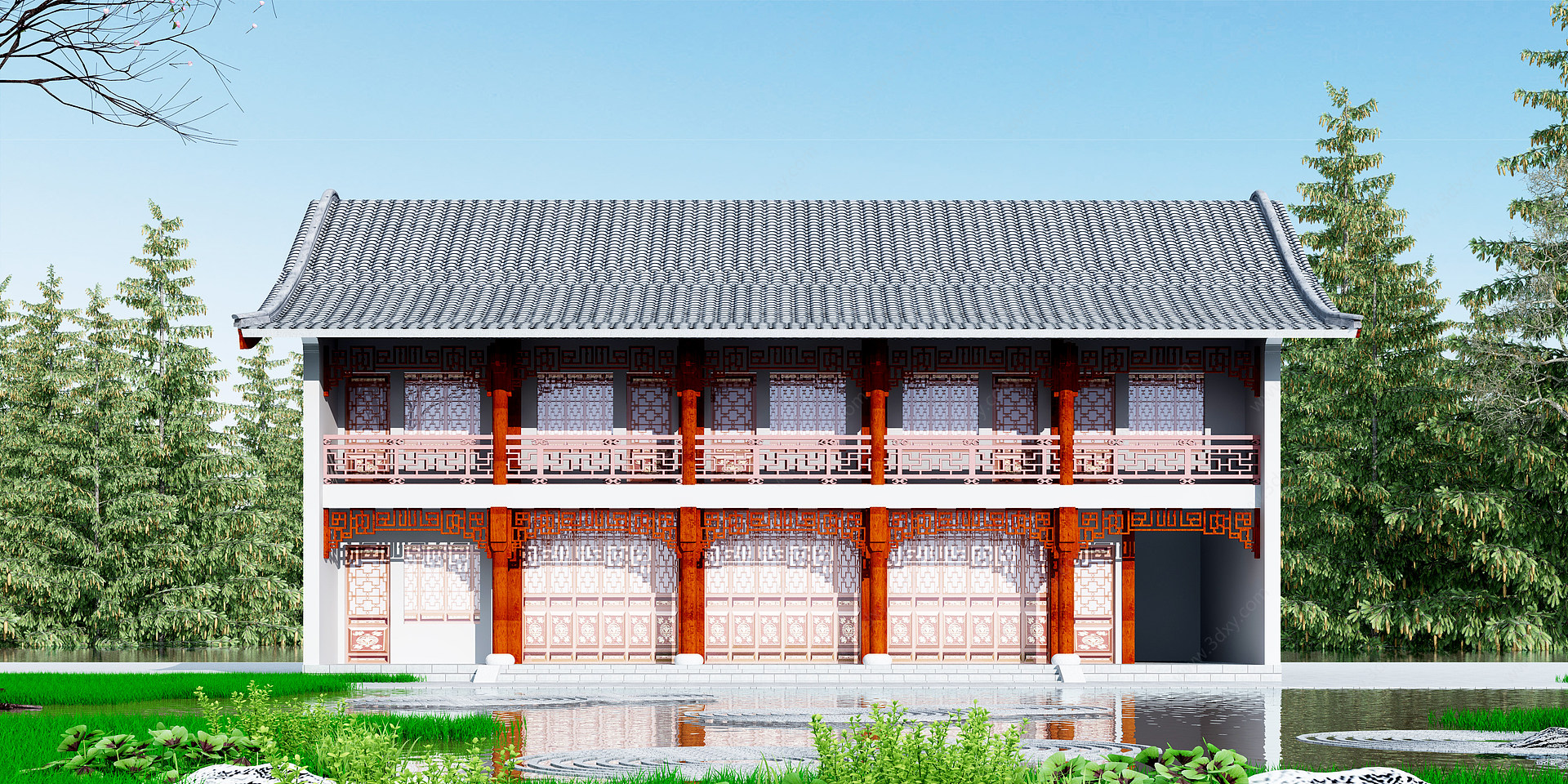 中式古代建筑3D模型