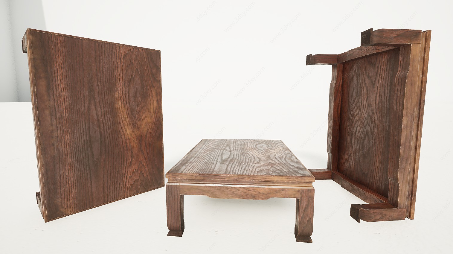 实木方凳3D模型