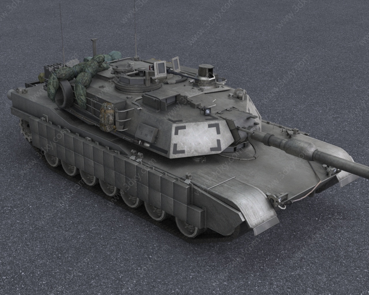 主战坦克带内饰驾驶舱3D模型