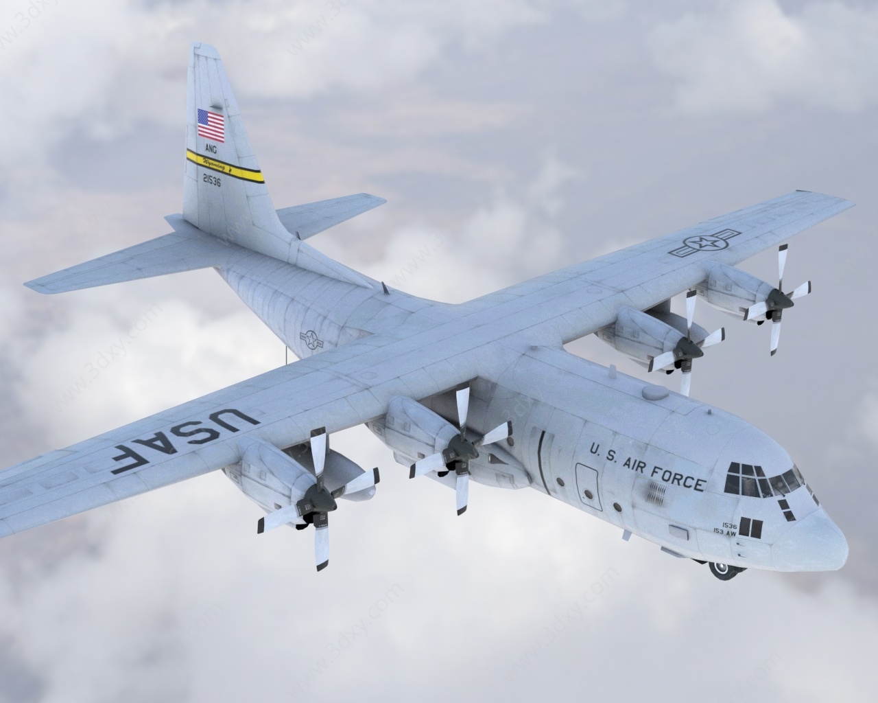 运输机中型大力士飞机军事3D模型