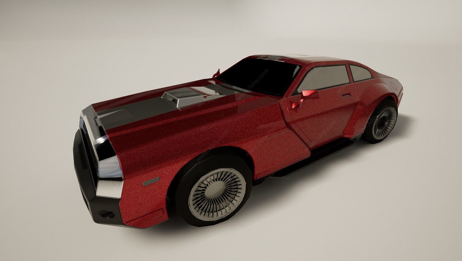 红色跑车汽车3D模型