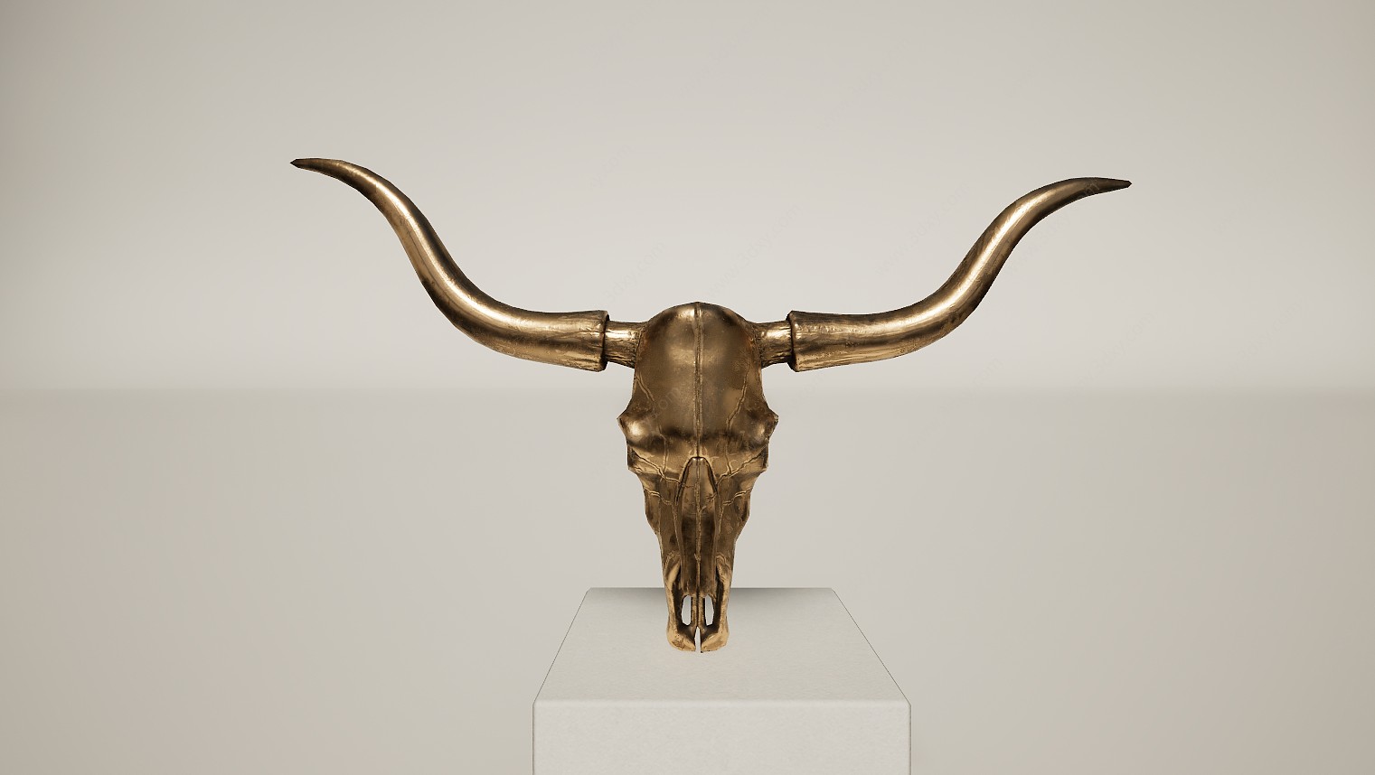 金铜器动物犄角摆件3D模型
